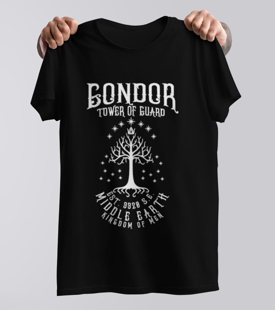 Gondor White Tree Tower Of Guard Middle Earth Kingdom Of Men Est 3320 SE T-Shirt