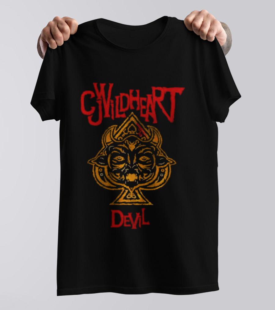 Wildheart Devil Demon Horned Figure Spade Leviathan Cross T-Shirt