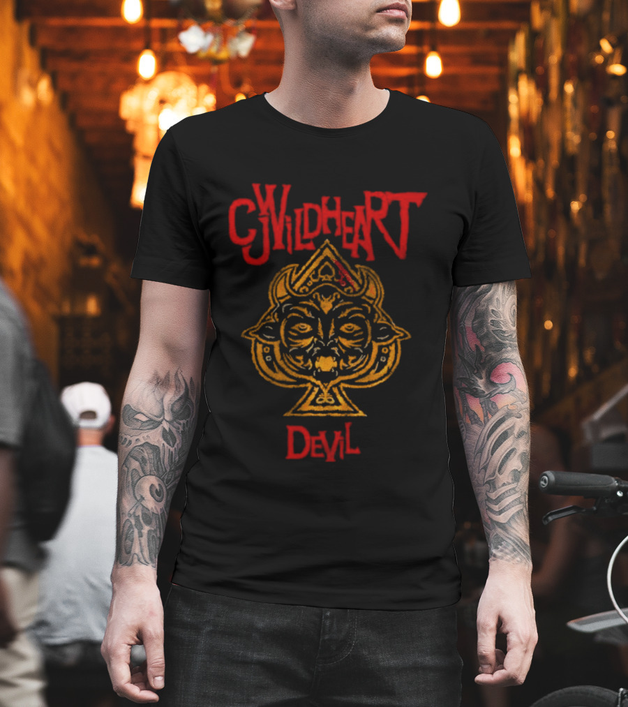 Wildheart Devil Demon Horned Figure Spade Leviathan Cross T-Shirt