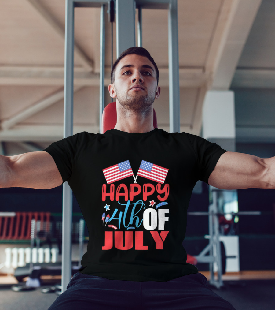 American Independence Day Happy 4th Of July USA Flags Celebration T-Shirt