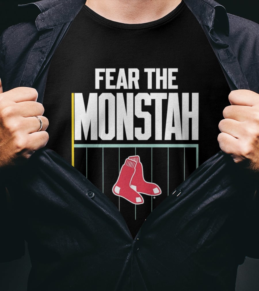 Boston Red Sox Fear The Monstah Major League Baseball Green Monster T-Shirt