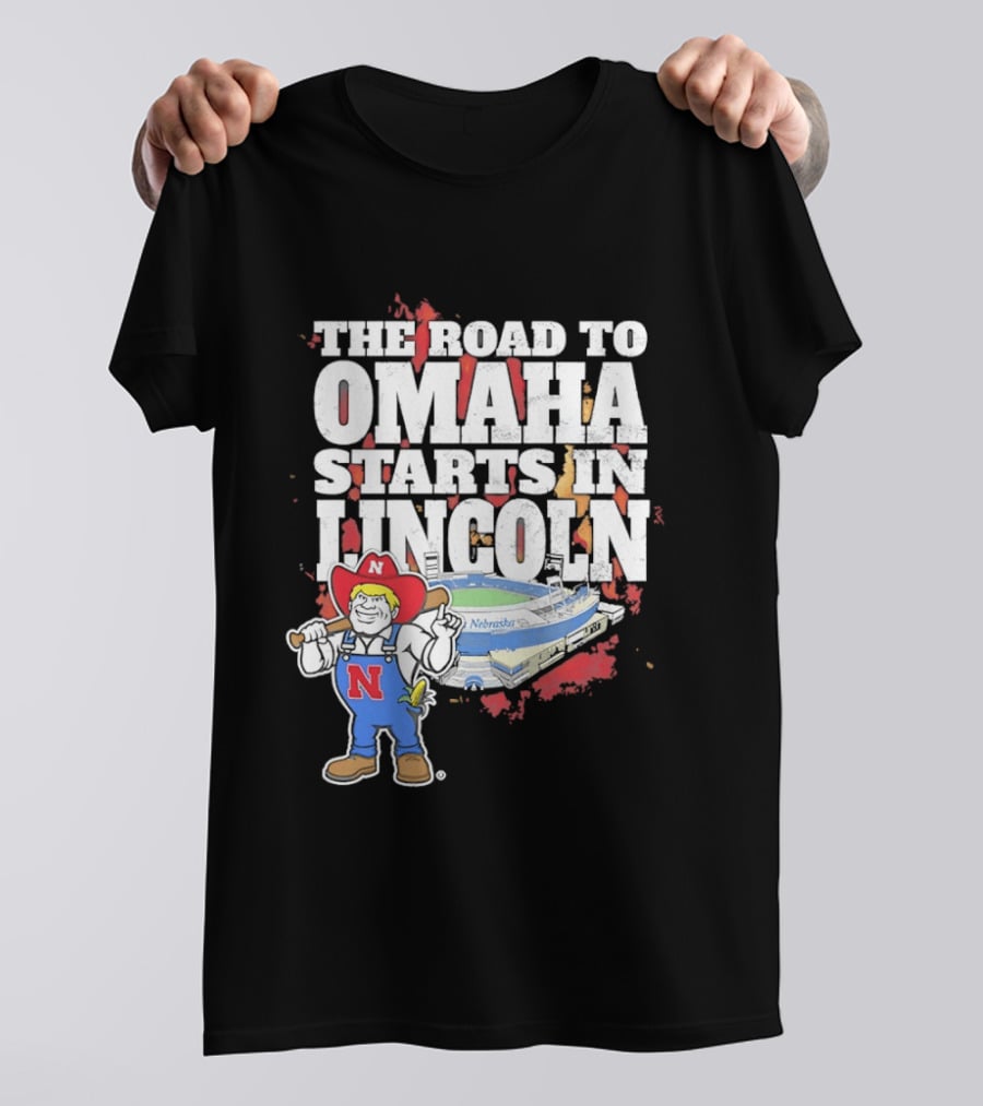 Herbie Husker Cornhuskers Road To Omaha Lincoln Nebraska Stadium T-Shirt