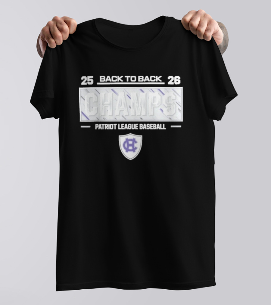 Back To Back Champs 2026 Patriot League Baseball Holy Cross T-Shirt