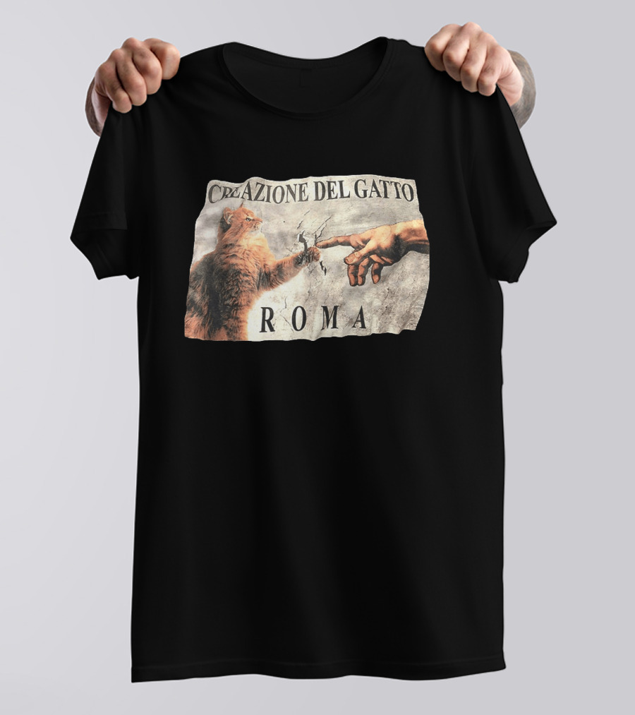 Creazione Del Gatto Cat Artwork Roma T-Shirt