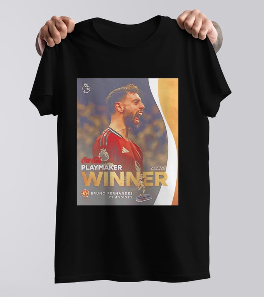 Coca Cola Playmaker Winner Bruno Fernandes Manchester United 2025/26 21 Assists T-Shirt