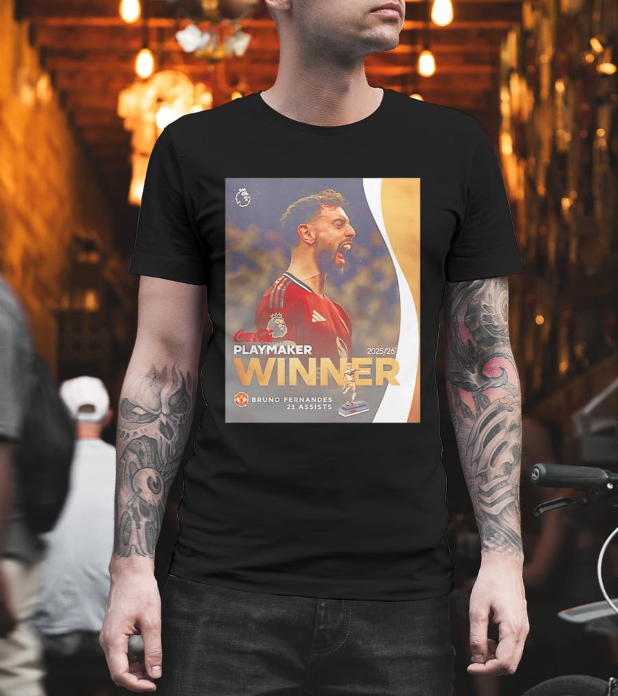 Coca Cola Playmaker Winner Bruno Fernandes Manchester United 2025/26 21 Assists T-Shirt