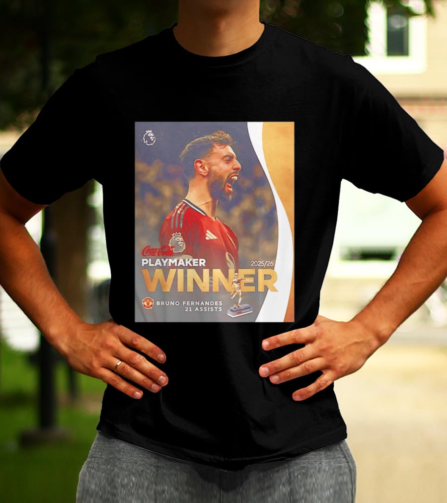 Coca Cola Playmaker Winner Bruno Fernandes Manchester United 2025/26 21 Assists T-Shirt
