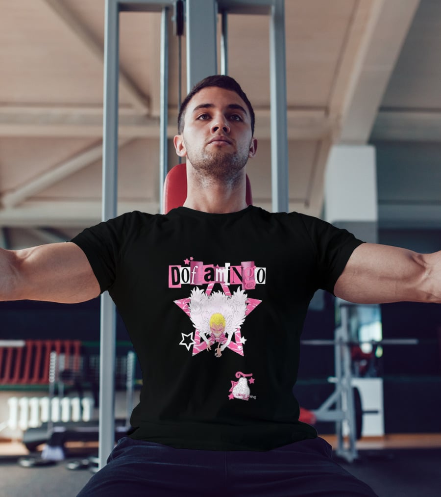 Doflamingo One Piece Pink Star Feathered Cape Anime T-Shirt