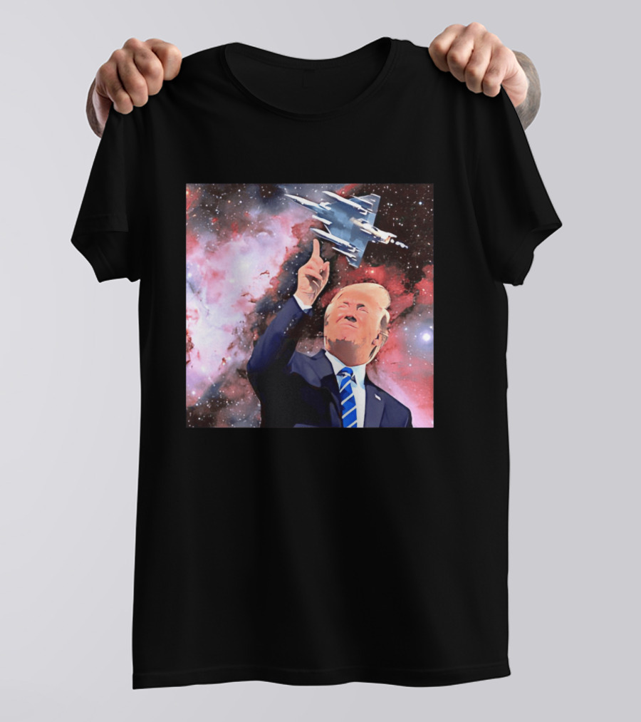 Donald Trump Stellar Commander Galaxy Jet Space Scene T-Shirt