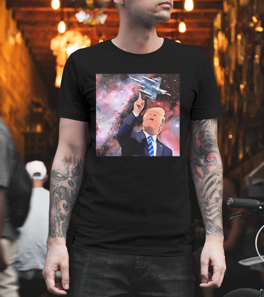 Donald Trump Stellar Commander Galaxy Jet Space Scene T-Shirt