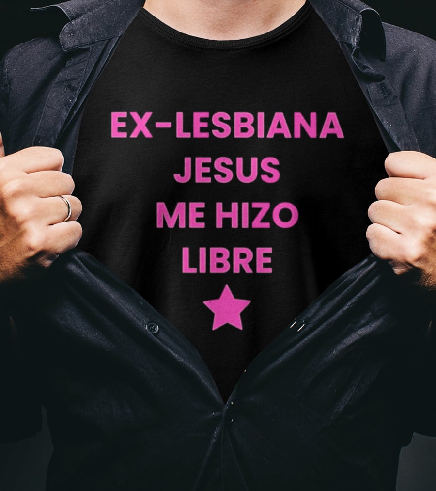 Ex Lesbiana Jesus Me Hizo Libre Estrella Rosa T-Shirt