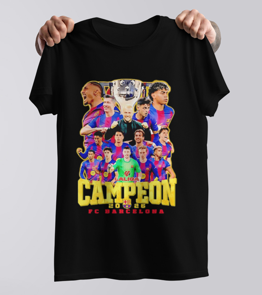 FC Barcelona Campeón La Liga 2023 Trophy Celebration T-Shirt