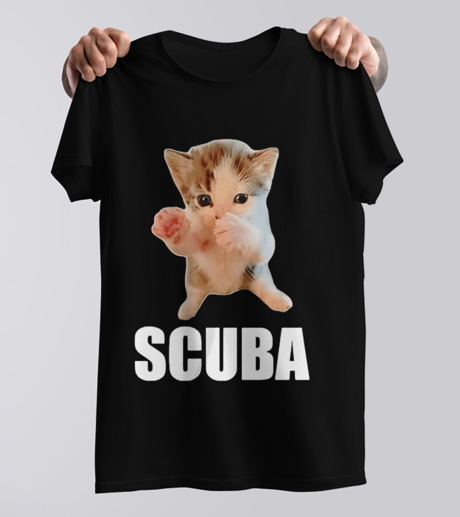 Kitten Cat Feline Pet Animal Martial Arts Scuba Meme Warrior Defender T-Shirt