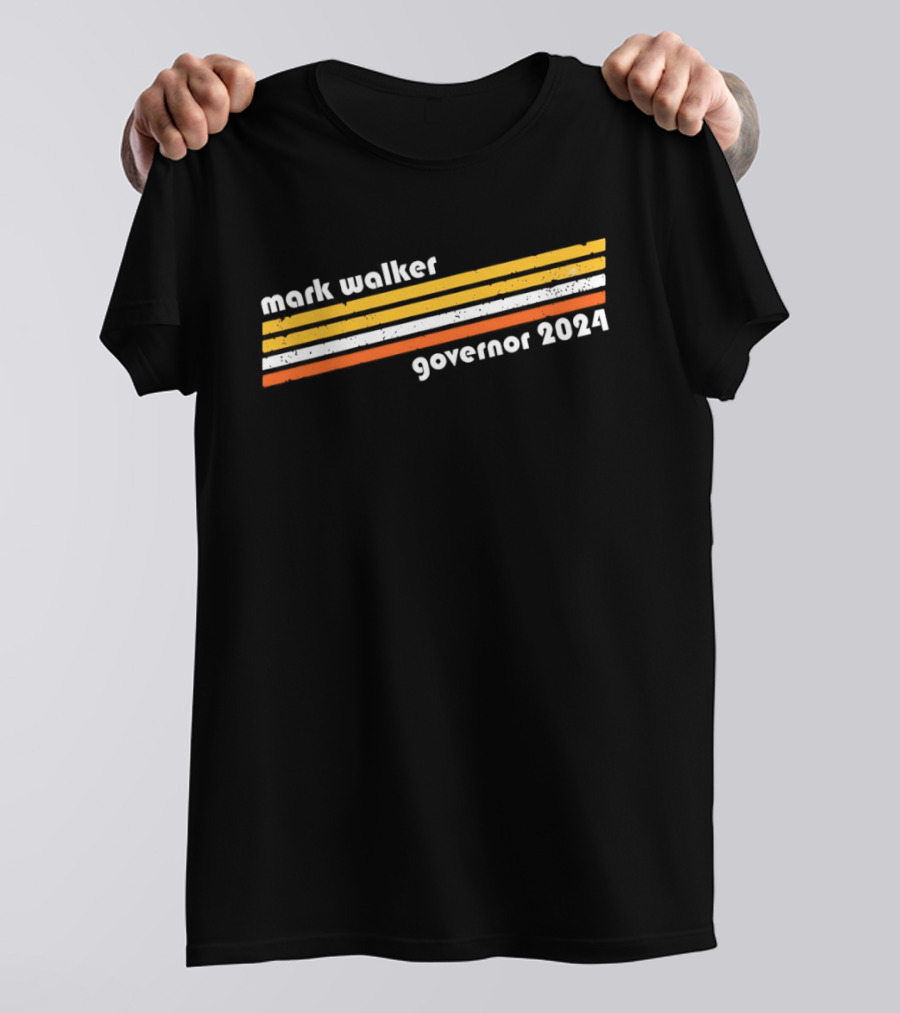 Mark Walker Governor 2024 Orange Yellow White Stripes T-Shirt