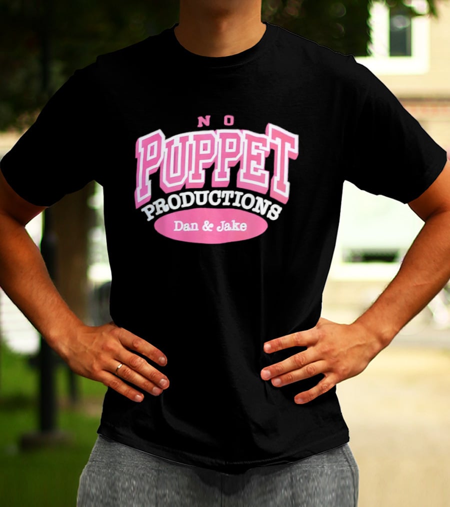 No Puppet Productions Dan & Jake Pink T-Shirt