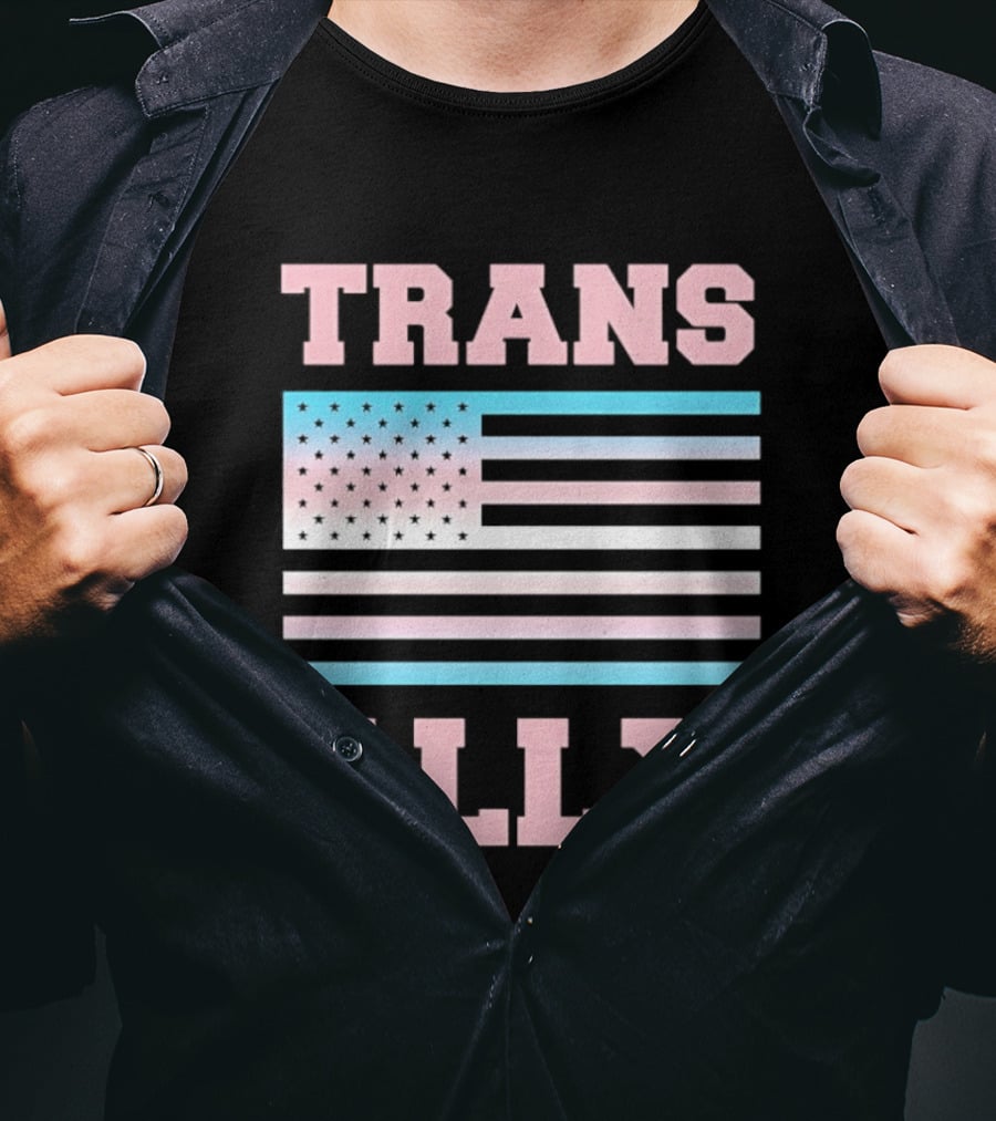 Trans Ally Pride USA Flag T-Shirt
