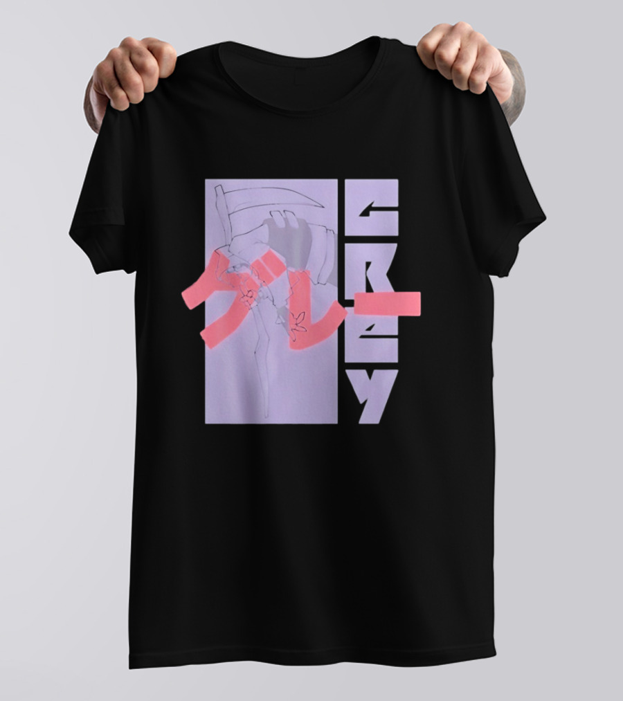 Grim Reaper Grey Japanese Kanji T-Shirt