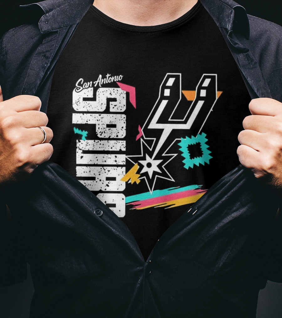 San Antonio Spurs Texas Basketball Retro Style NBA Team T-Shirt