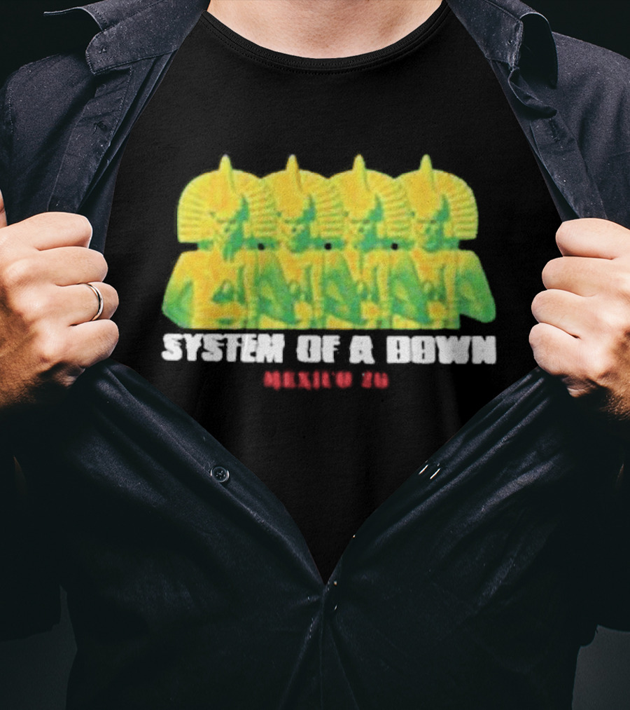 Original System Of A Down Pharaohs CDMX Mexico 2026 Event Estadio GNP Seguros May 27 28 T-Shirt