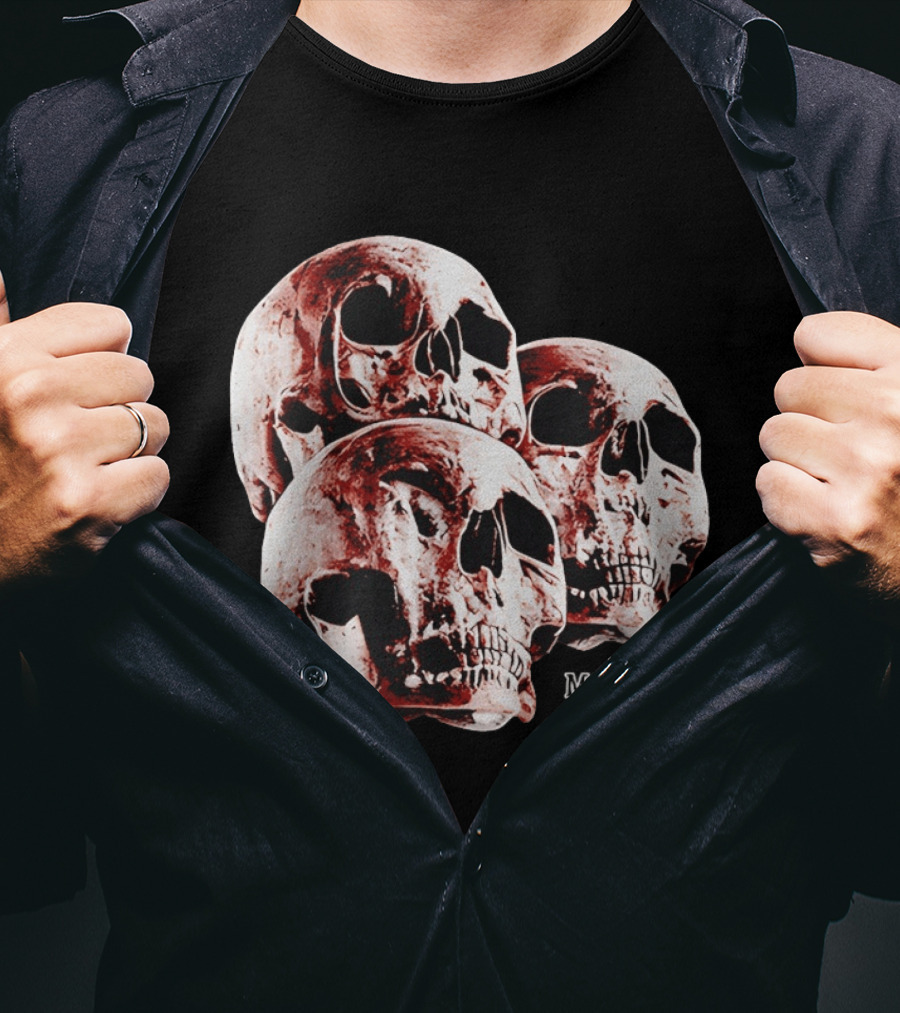 Skulls Skeleton Bones Cranium Head Anatomy Morbid Horror Death Mortality Macabre Incognito T-Shirt