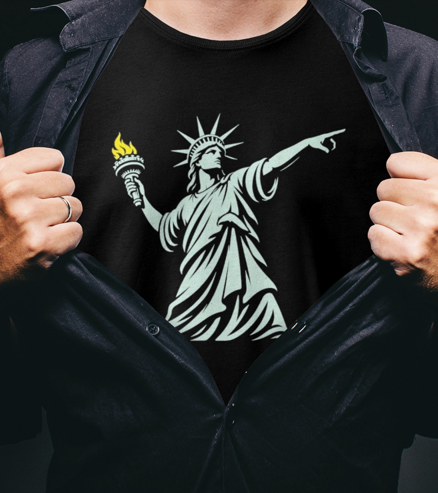 Statue Of Liberty Pointing Torch Of Freedom For Justice T-Shirt