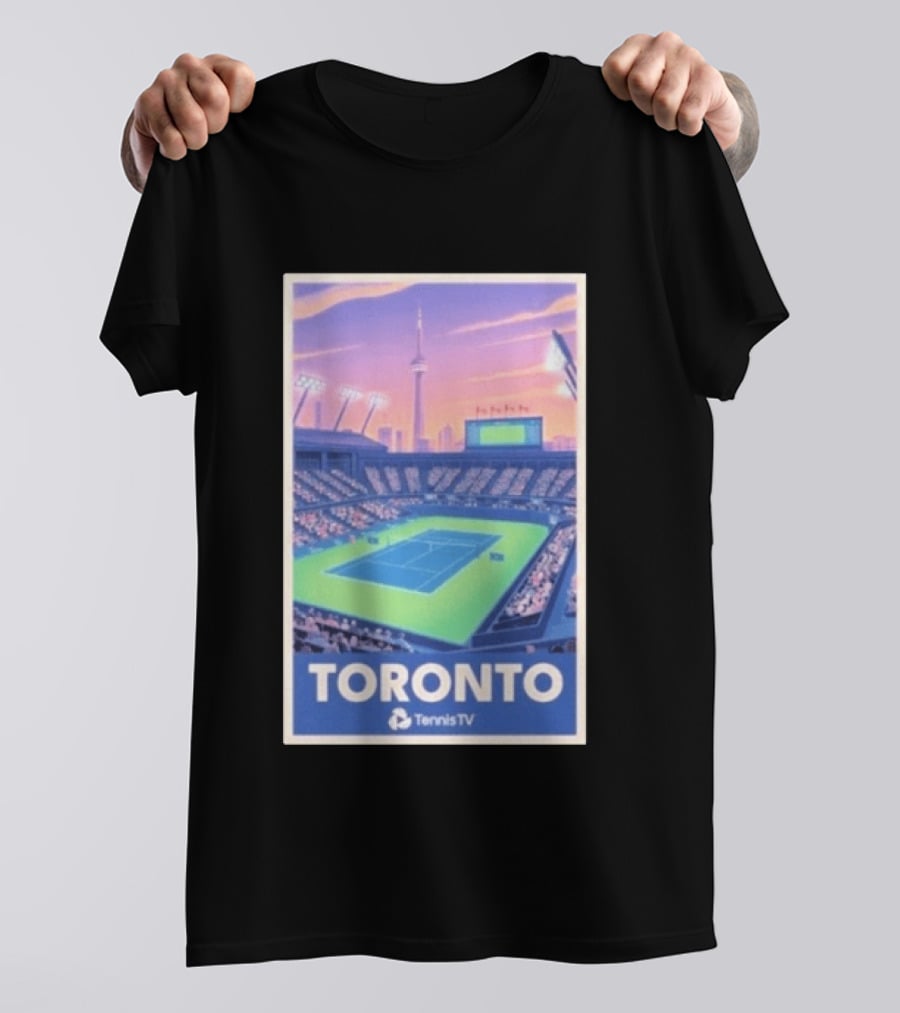 Toronto Tennis Stadium Illustration Tennis TV T-Shirt