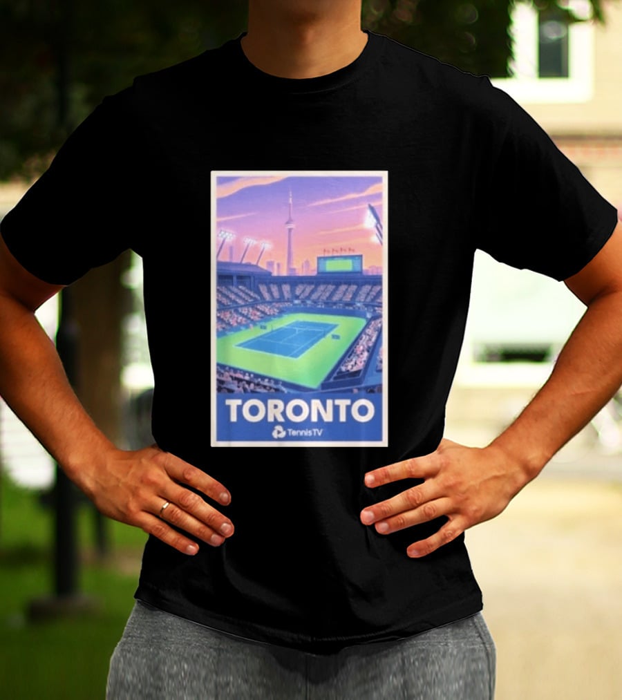 Toronto Tennis Stadium Illustration Tennis TV T-Shirt
