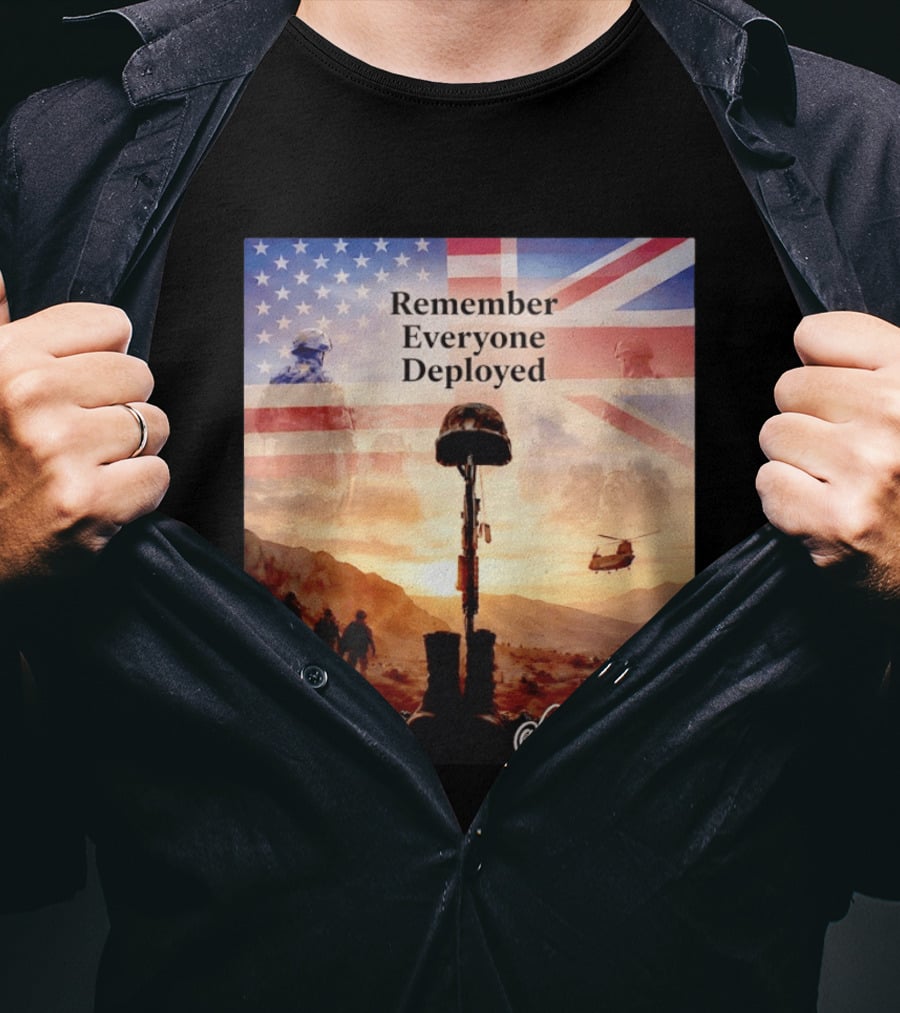 United States United Kingdom Remember Everyone Deployed Chinook Helicopter T-Shirt
