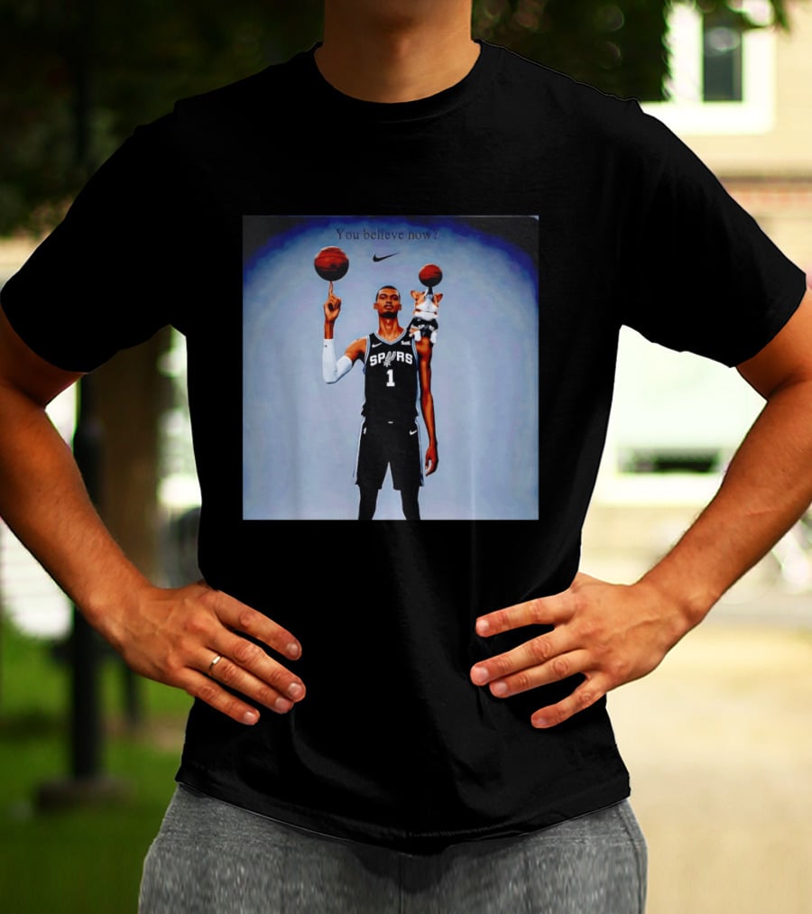 Victor Wembanyama NBA San Antonio Spurs Corgi You Believe Now T-Shirt