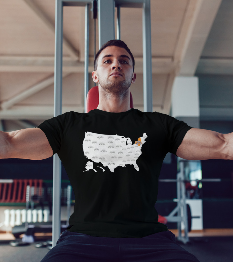 America Spurs New York Knicks US Map Basketball Team Representation T-Shirt