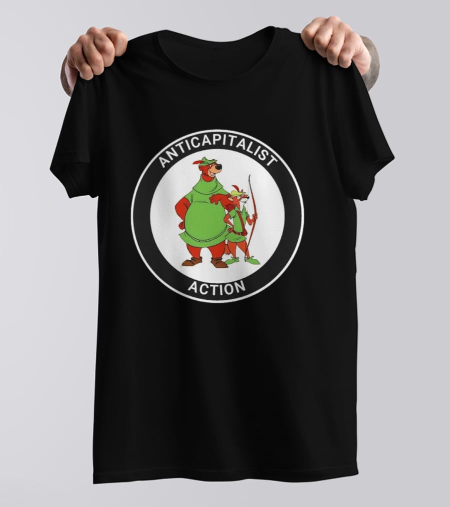Anticapitalist Action Robin Hood Little John Circle T-Shirt