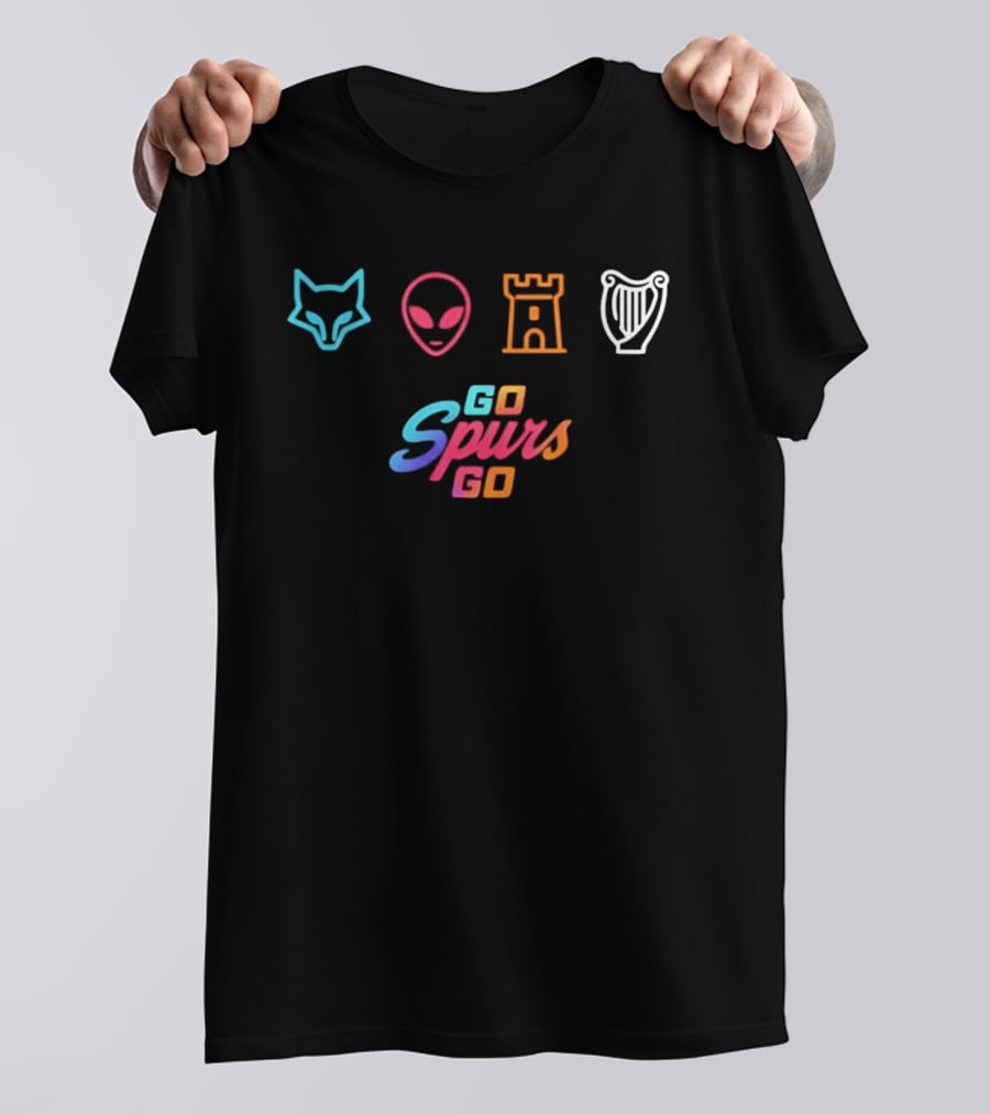 Fox Alien Castle Harp Go Spurs Go T-Shirt