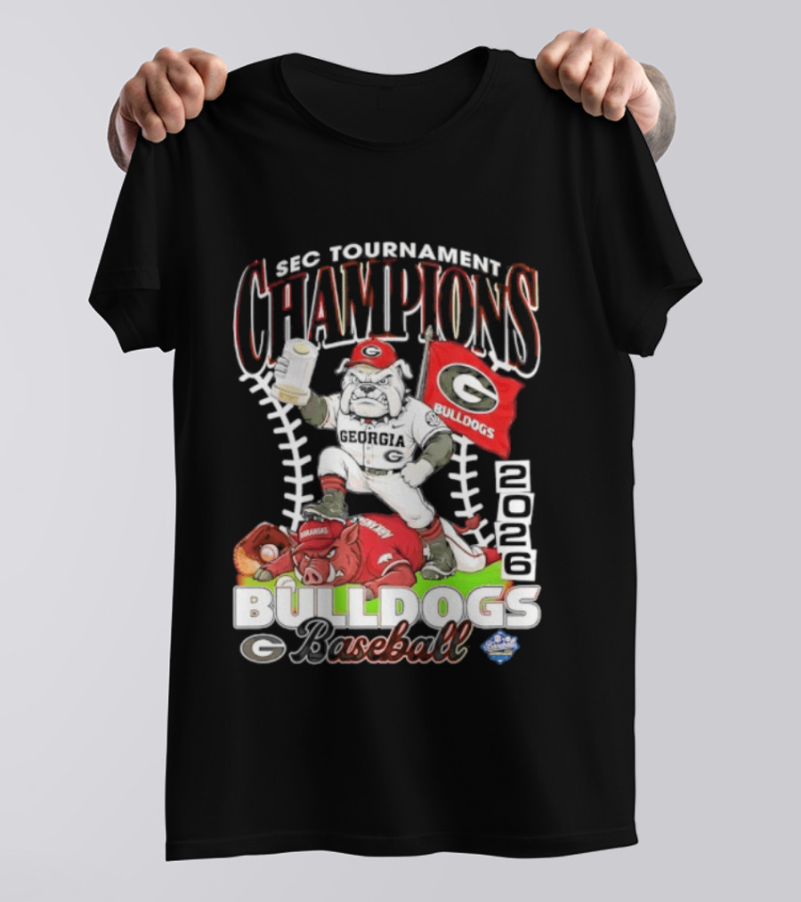 Georgia Bulldogs SEC Tournament Champions 2026 Baseball Victory T-Shirt