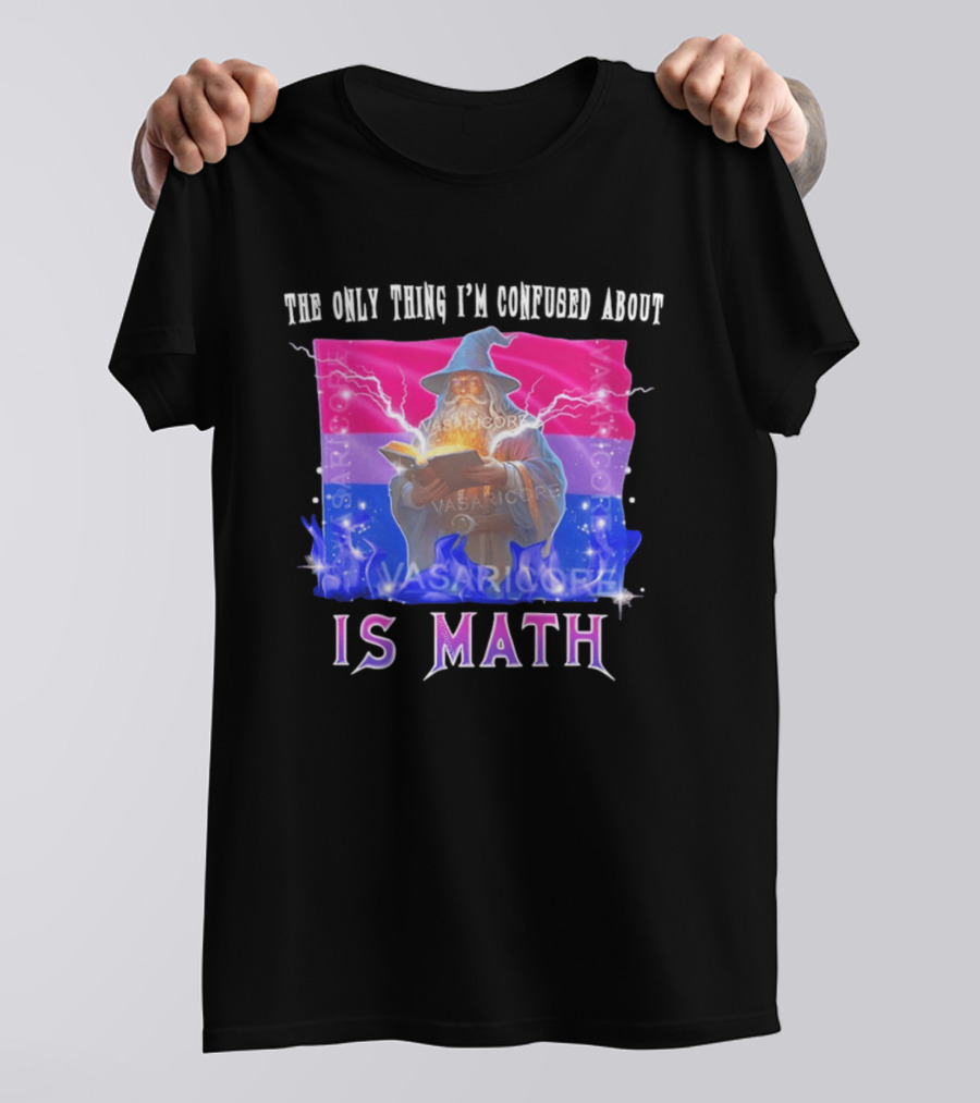 Bisexual Confused About Math Wizard With Flag T-Shirt