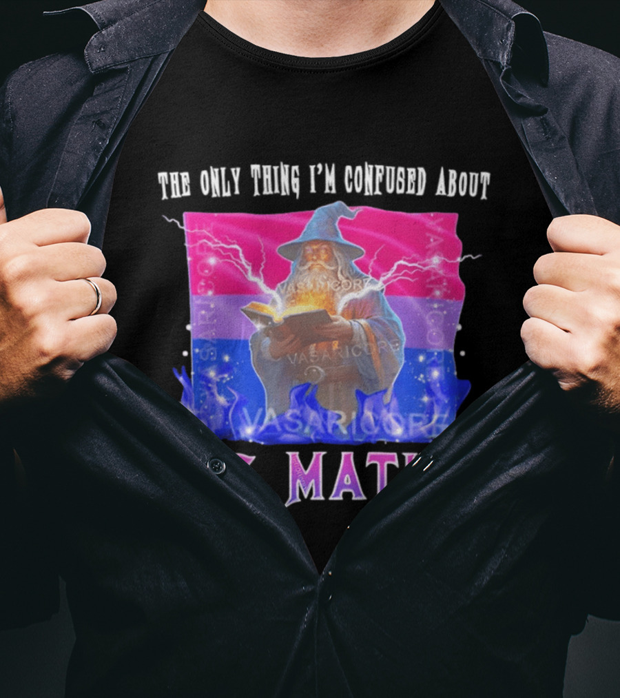 Bisexual Confused About Math Wizard With Flag T-Shirt