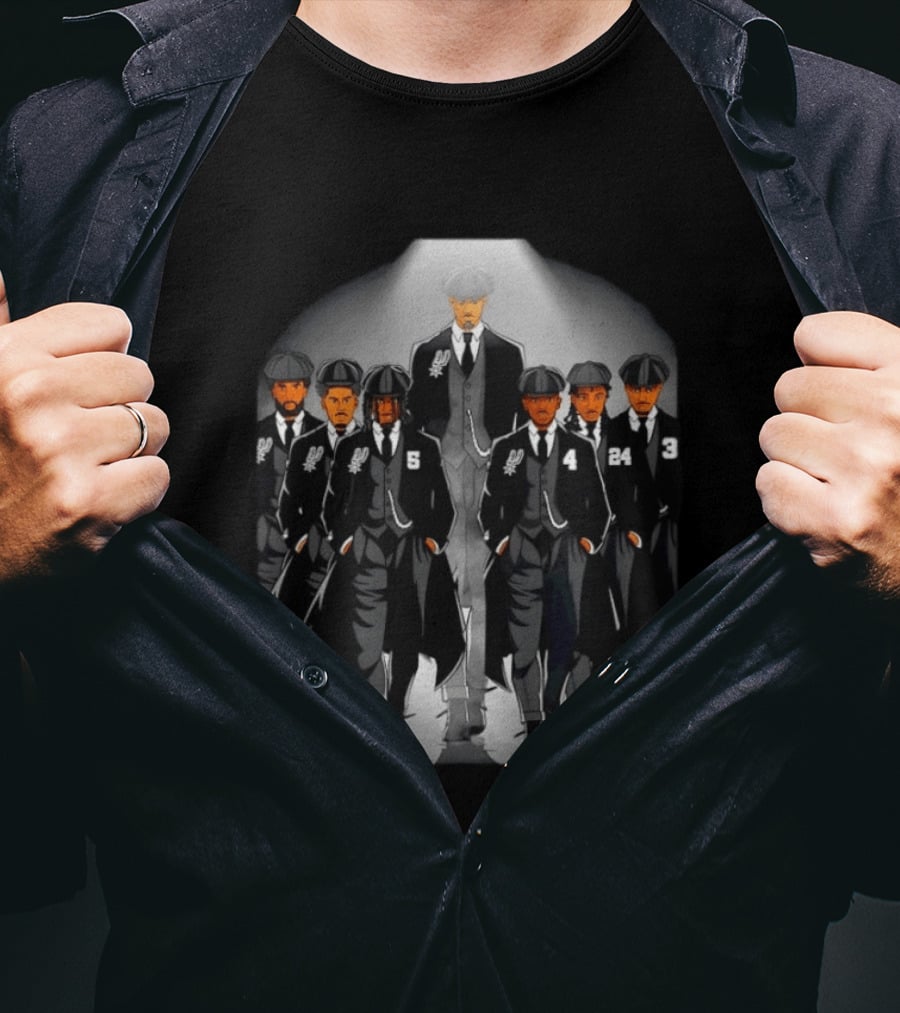 Peaky Blinders San Antonio Spurs Basketball Players Walking Formation 5 4 24 3 T-Shirt