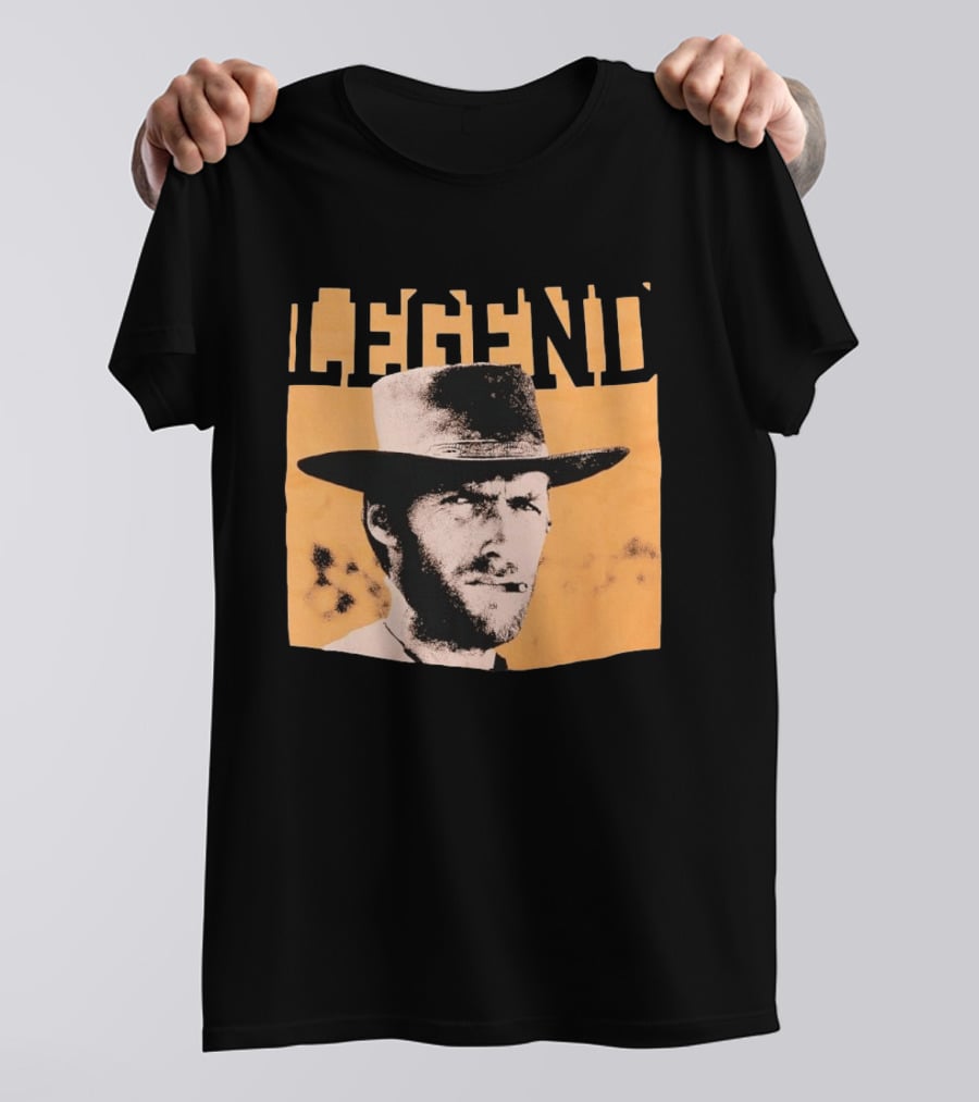 Legend Clint Eastwood Smoking Cigar Classic Western T-Shirt