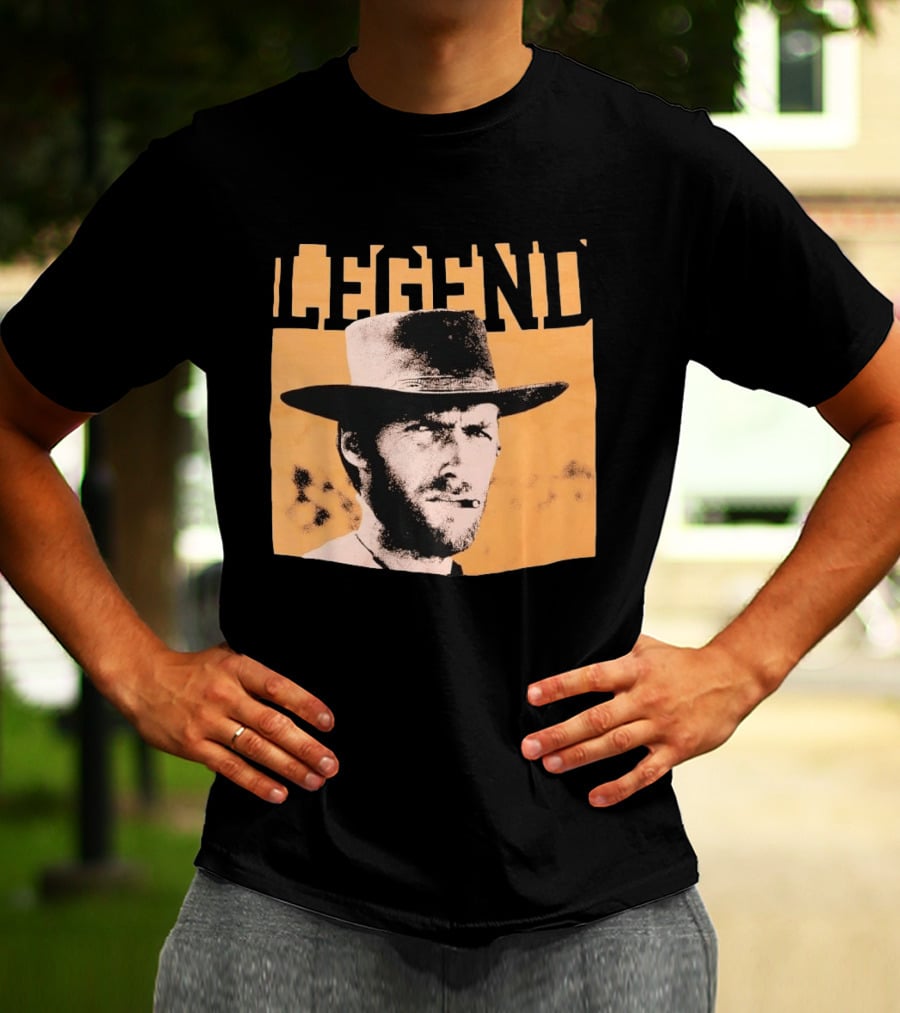 Legend Clint Eastwood Smoking Cigar Classic Western T-Shirt