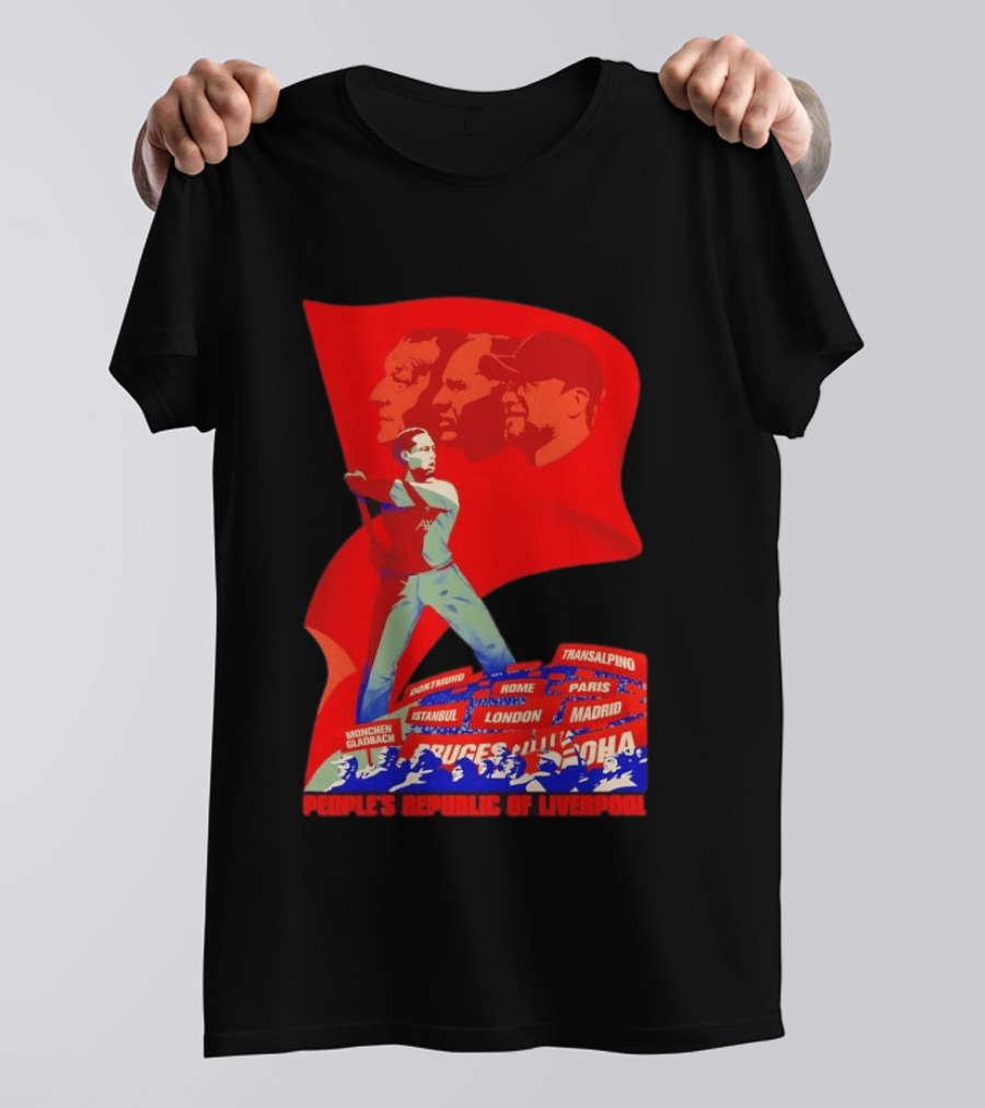 People's Republic Of Liverpool Transalpino Anfield Heroes Reds Cities Flag T-Shirt