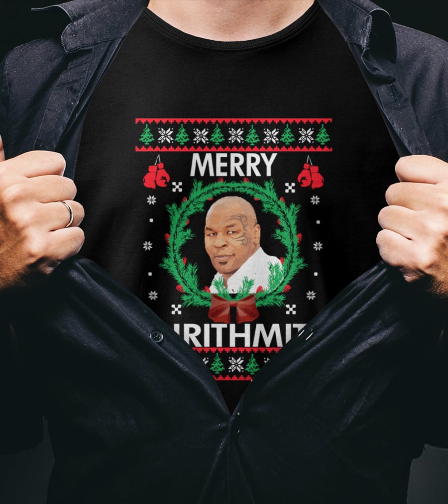 Merry Chrithmith Boxing Gloves Wreath Holiday T-Shirt