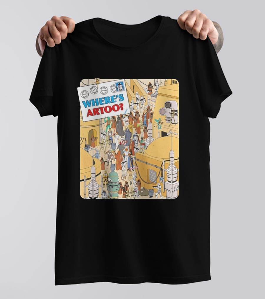 Where's Artoo Star Wars R2 D2 Tatooine Scene T-Shirt