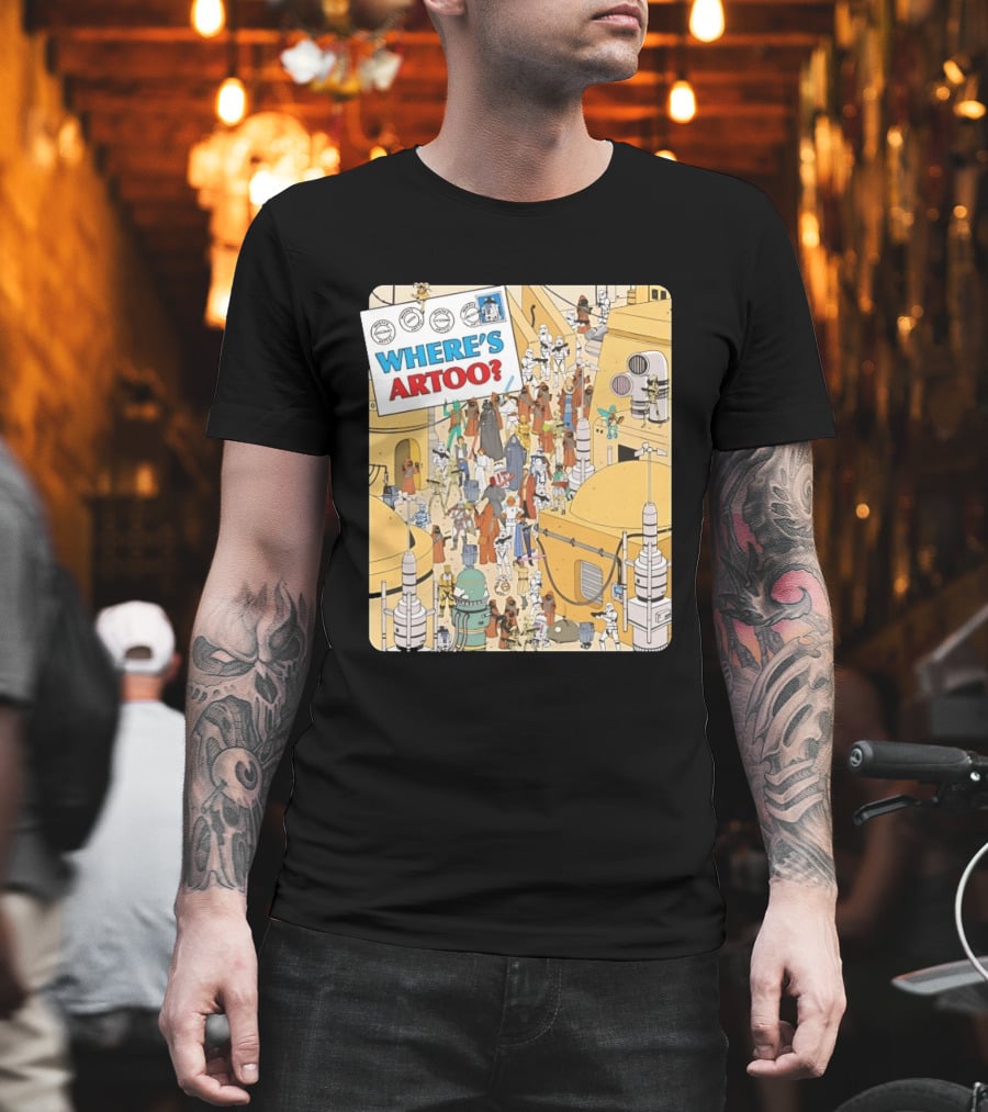 Where's Artoo Star Wars R2 D2 Tatooine Scene T-Shirt
