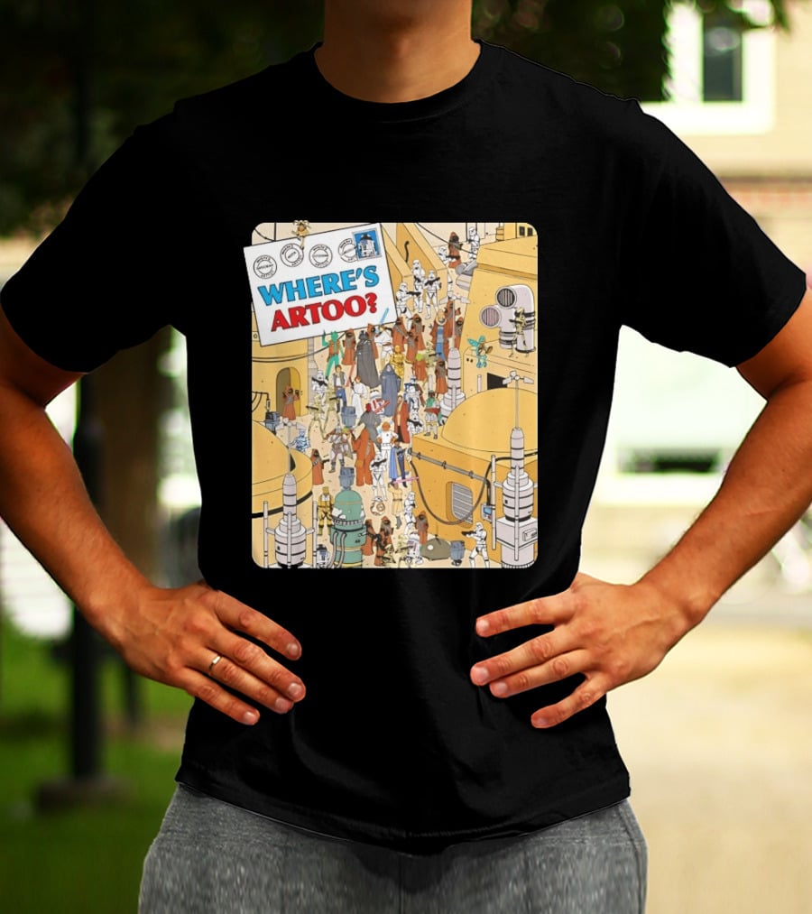 Where's Artoo Star Wars R2 D2 Tatooine Scene T-Shirt
