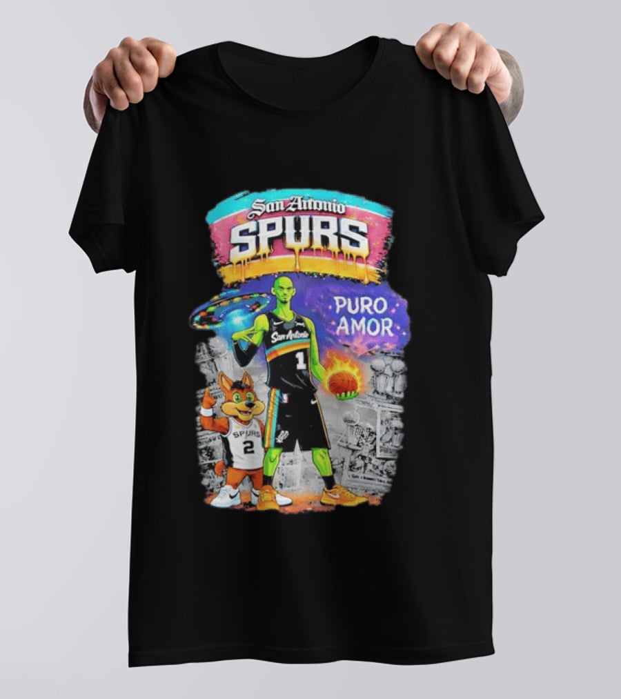 San Antonio Spurs Alien Basketball Puro Amor Fiesta Vibes T-Shirt