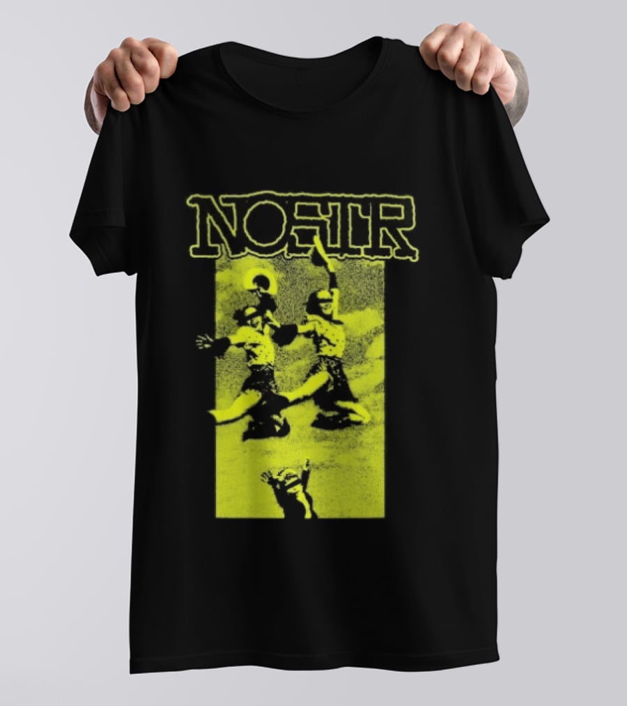 NOSTR Cheerleader Cartoon Character In Bold Font T-Shirt