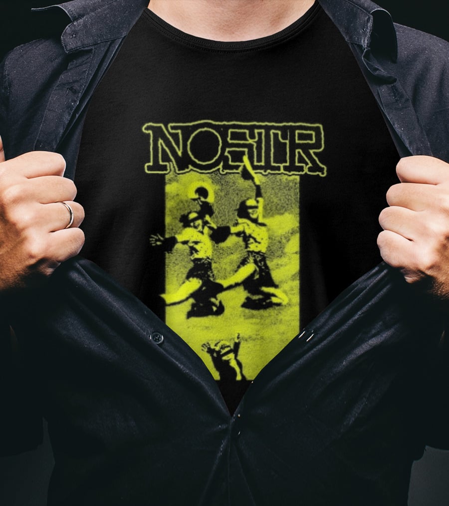NOSTR Cheerleader Cartoon Character In Bold Font T-Shirt