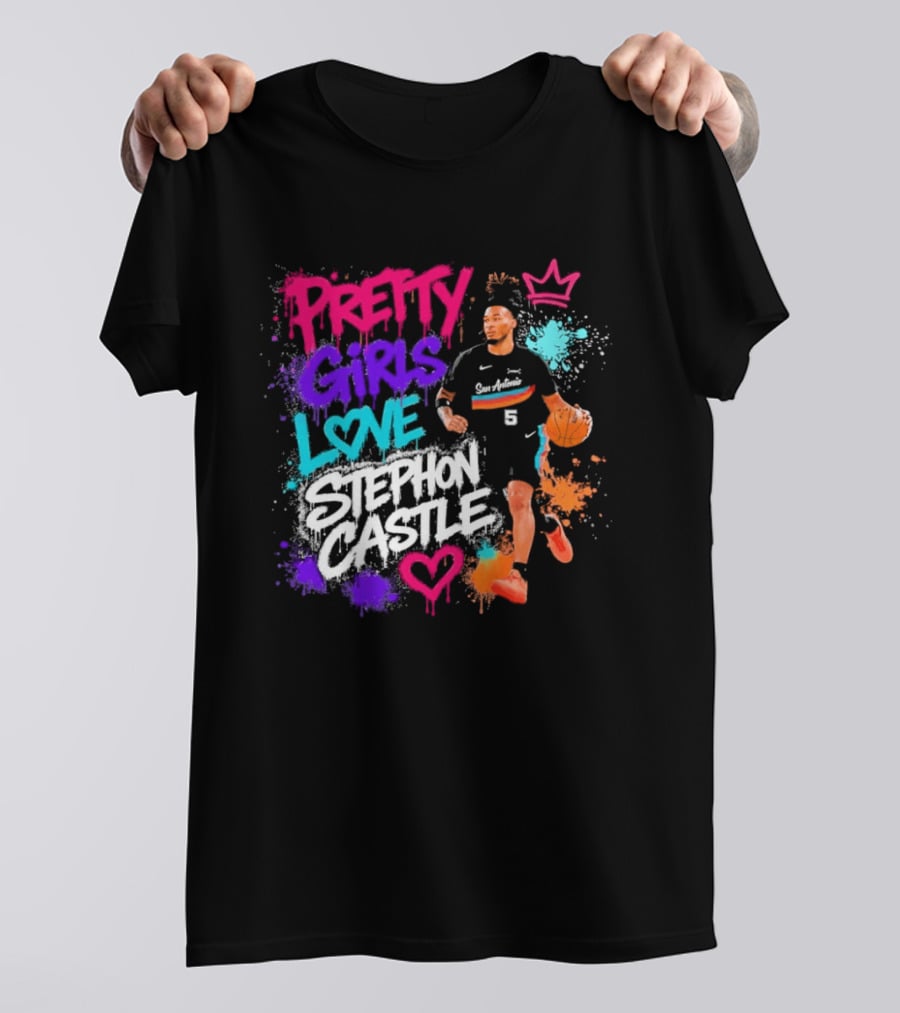 San Antonio Spurs Pretty Girls Love Stephon Castle Basketball T-Shirt