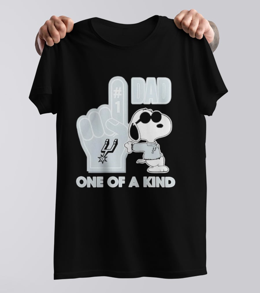 Snoopy Wearing Sunglasses With Spurs Foam Finger One Of A Kind Dad T-Shirt