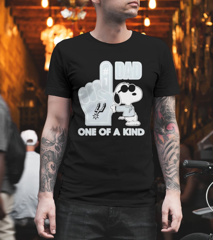 Snoopy Wearing Sunglasses With Spurs Foam Finger One Of A Kind Dad T-Shirt