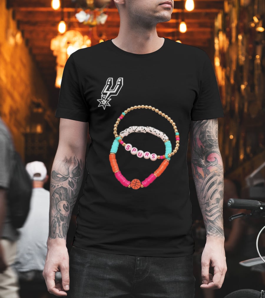 San Antonio Spurs Beaded Bracelet Set Basketball Fan Accessories T-Shirt